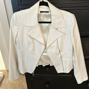 White biker style white blazer jacket